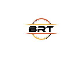 brt lettre royalties ellipse forme logo. brt brosse art logo. brt logo pour une entreprise, entreprise, et commercial utiliser. vecteur