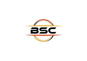 bsc lettre royalties ellipse forme logo. bsc brosse art logo. bsc logo pour une entreprise, entreprise, et commercial utiliser. vecteur
