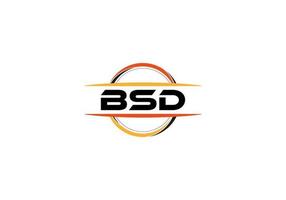 bsd lettre royalties ellipse forme logo. bsd brosse art logo. bsd logo pour une entreprise, entreprise, et commercial utiliser. vecteur