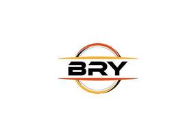 bry lettre royalties ellipse forme logo. bry brosse art logo. bry logo pour une entreprise, entreprise, et commercial utiliser. vecteur