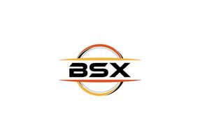 bsx lettre royalties ellipse forme logo. bsx brosse art logo. bsx logo pour une entreprise, entreprise, et commercial utiliser. vecteur