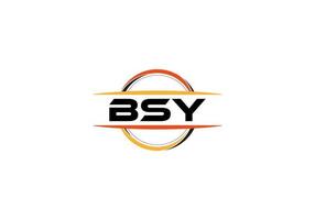 bsy lettre royalties ellipse forme logo. bsy brosse art logo. bsy logo pour une entreprise, entreprise, et commercial utiliser. vecteur