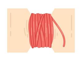vecteur rouge fil bobine. bobine de fil plat conception. tricot ou couture.