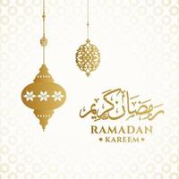 islamique salutation carte avec Ramadan kareem calligraphie et islamique ornement vecteur