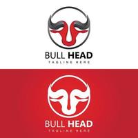 logo de tête de taureau, vecteur d'animaux de ferme, illustration de bétail, icône de marque d'entreprise
