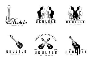 création de logo de musique ukulélé minimaliste, vecteur de guitare ukulélé. création de logo d'ukulélé