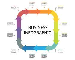 modèle de graphique de cercle de flèche de chronologie pour infographie pour la présentation de 12 éléments vecteur