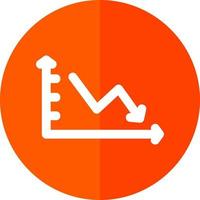 conception d'icône de vecteur de graphique en ligne décroissante