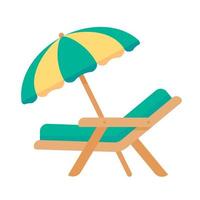 coloré plage chaises pour relaxant par le mer sur vacances vecteur