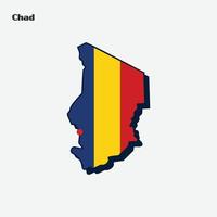 tchad pays nation drapeau carte infographie vecteur