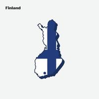 Finlande nation drapeau carte vecteur