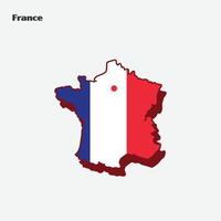France nation drapeau carte vecteur