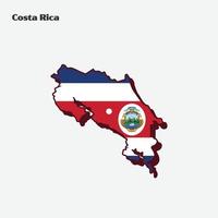 costa rica pays nation drapeau carte infographie vecteur