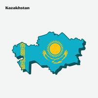 kazakhstan nation drapeau carte infographie vecteur