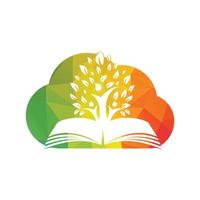 croissance de l'arbre de l'éducation sur le logo vectoriel de l'idée de livre. étudiants avec la conception de vecteur de cap de graduation.