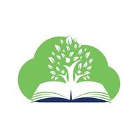 croissance de l'arbre de l'éducation sur le logo vectoriel de l'idée de livre. étudiants avec la conception de vecteur de cap de graduation.