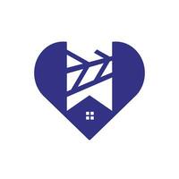 création de logo de maison douce. maison et symbole de coeur ou d'amour. icône vectorielle familiale, immobilière et immobilière. vecteur