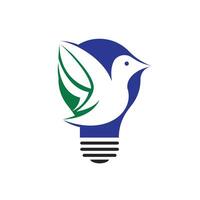 oiseau lumière ampoule logo conception. Créatif idée concept conception. vecteur