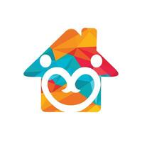 l'amour maison logo conception. couple Accueil icône. l'amour maison vecteur. vecteur