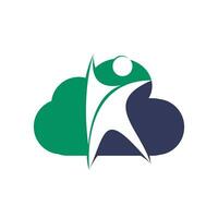 Humain santé logo conception. soins de santé nuage forme vecteur logo concept illustration. logo conception modèle pour clinique, hôpital, médical centre, médecin et etc.