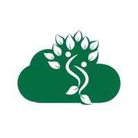 nuage et gens arbre logo conception. famille arbre signe et symbole. vecteur