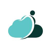 création abstraite de logo de nuage humain. vecteur de conception de logo de nuage d'entreprise d'entreprise.