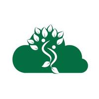 nuage et gens arbre logo conception. famille arbre signe et symbole. vecteur