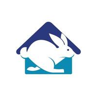 lapin maison vecteur logo conception. Créatif fonctionnement lapin et Accueil logo vecteur concept élément.