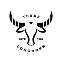 Texas longicorne, pays occidental taureau bétail ancien rétro logo vecteur