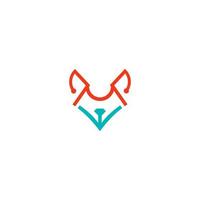 Loup tête abstrait ligne logo conception, Loup logo vecteur