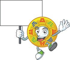 chinois cercle feng shui dessin animé personnage style vecteur