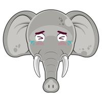 l'éléphant pleurs visage dessin animé mignonne vecteur