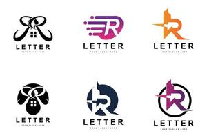 logo de lettre r, symbole de l'alphabet vectoriel, conception de logos de marque avec lettre initiale vecteur