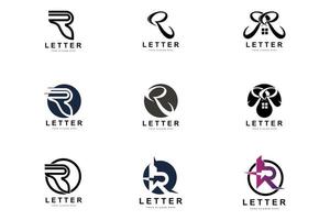 logo de lettre r, symbole de l'alphabet vectoriel, conception de logos de marque avec lettre initiale vecteur