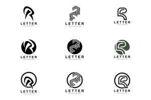 logo de lettre r, symbole de l'alphabet vectoriel, conception de logos de marque avec lettre initiale vecteur