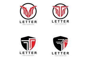 logo de lettre t, vecteur de style lettre moderne, conception adaptée aux marques de produits avec lettre t