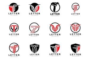 logo de lettre t, vecteur de style lettre moderne, conception adaptée aux marques de produits avec lettre t