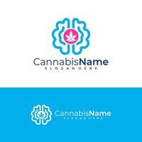 cerveau cannabis logo vecteur modèle. Créatif cannabis logo conception concepts