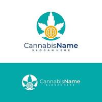cerveau cannabis logo vecteur modèle. Créatif cannabis logo conception concepts
