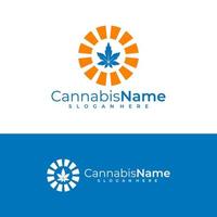 cannabis Soleil logo vecteur modèle. Créatif cannabis logo conception concepts