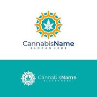 cannabis Soleil logo vecteur modèle. Créatif cannabis logo conception concepts