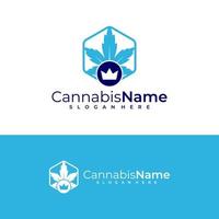 Roi cannabis logo vecteur modèle. Créatif cannabis logo conception concepts