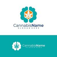 cerveau cannabis logo vecteur modèle. Créatif cannabis logo conception concepts