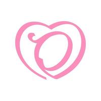 initiale o l'amour ruban logo vecteur