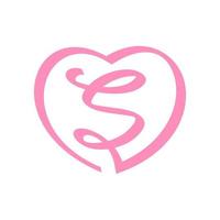 initiale s l'amour ruban logo vecteur