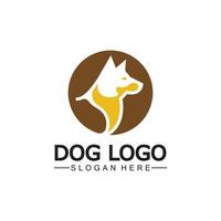 chien logo et icône conception vecteur illustration