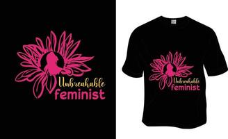 incassable féministe, maman amoureux, 8e mars, et fort aux femmes T-shirt conception.prêt à impression pour vêtements, affiche, et illustration. moderne, simple, caractères. vecteur