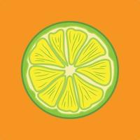 Frais citron vert tranche vecteur illustration dans décoratif style, parfait pour t chemise conception et éducation pour des gamins