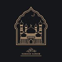 Ramadan kareem vecteur fête de saint mois de ligne art style conception modèle