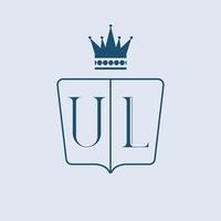 ul initiales logo conception. des lettres ul Royal emblème avec couronne. vecteur